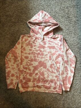lululemon athletica Pink and Cream Tie-Dye Pullover Hoodie